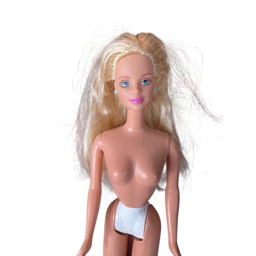 1991 Mattel Barbie Doll Blonde Blue Eyes 1966 Body Mold White Patterned Panty